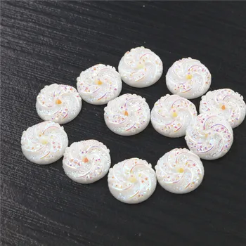 

New Fashion 40pcs 12mm White AB Colors Windmill Style Flat back Resin Cabochon For Bracelet Earrings accessories-G1-23