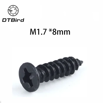 

M1.7*8mm Phillips Cross countersunk Head Self Tapping Screws Black Oxide 100 pcs DT2
