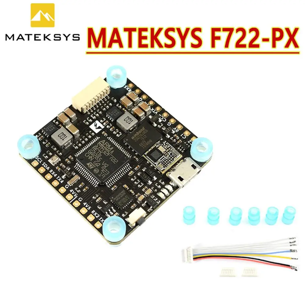 Контроллер полета MATEKSYS Matek F722 PX STM32F722 MPU6000 BMP280 Pixel OSD 32M Flash черный ящик для