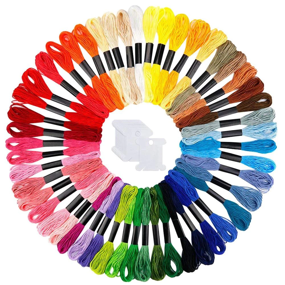 Crafts Floss Cross Stitch Threads Premium Rainbow Color Embroidery Floss bobbins Friendship Bracelets Floss 20 Bobbins Per Pack Embroidery Floss Electric Blue Gradient