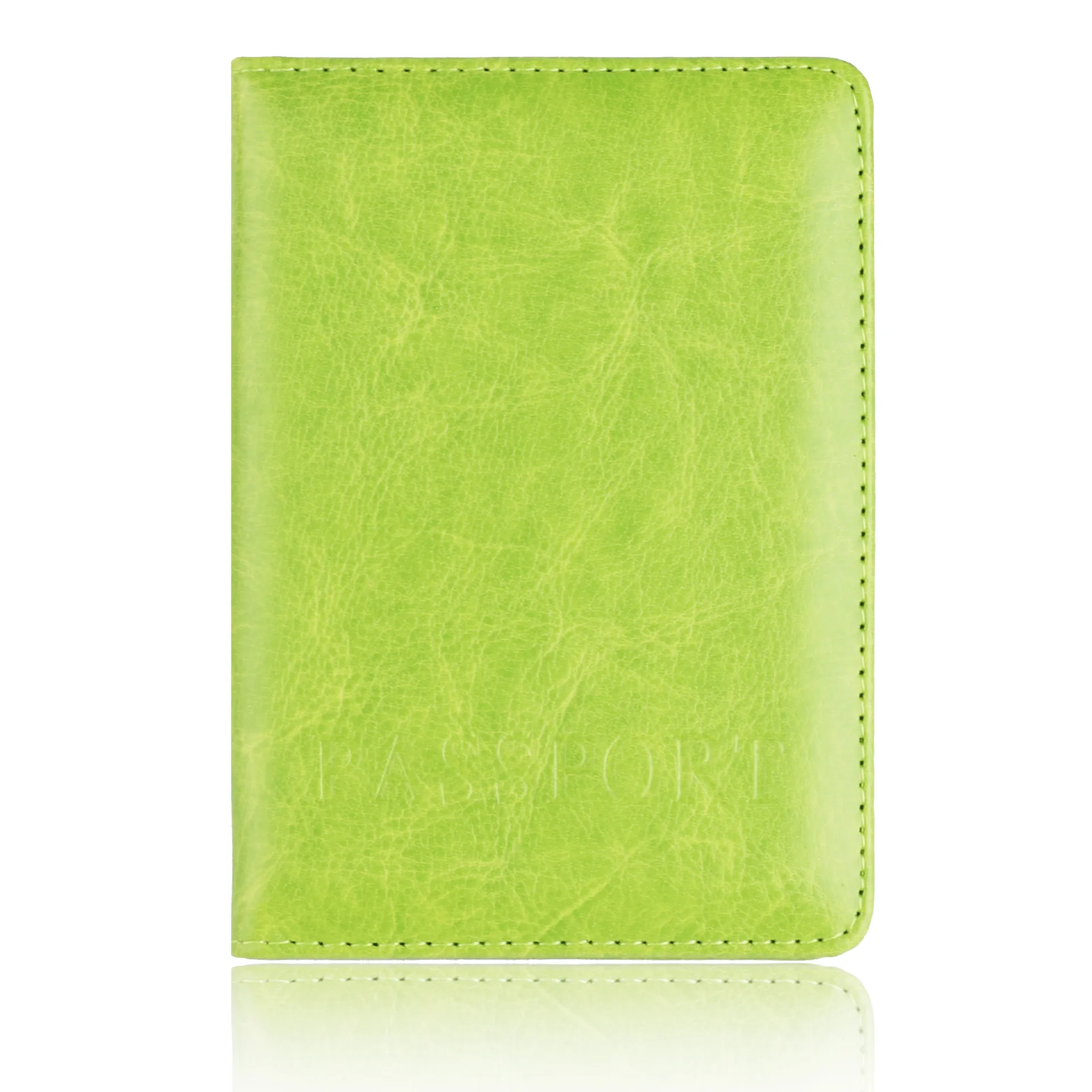 Простая однотонная Обложка для паспорта, Мужская Обложка для паспорта, тонкий дизайнерский кошелек для путешествий, деловой чехол, минималистичный женский держатель для карт - Цвет: Зеленый