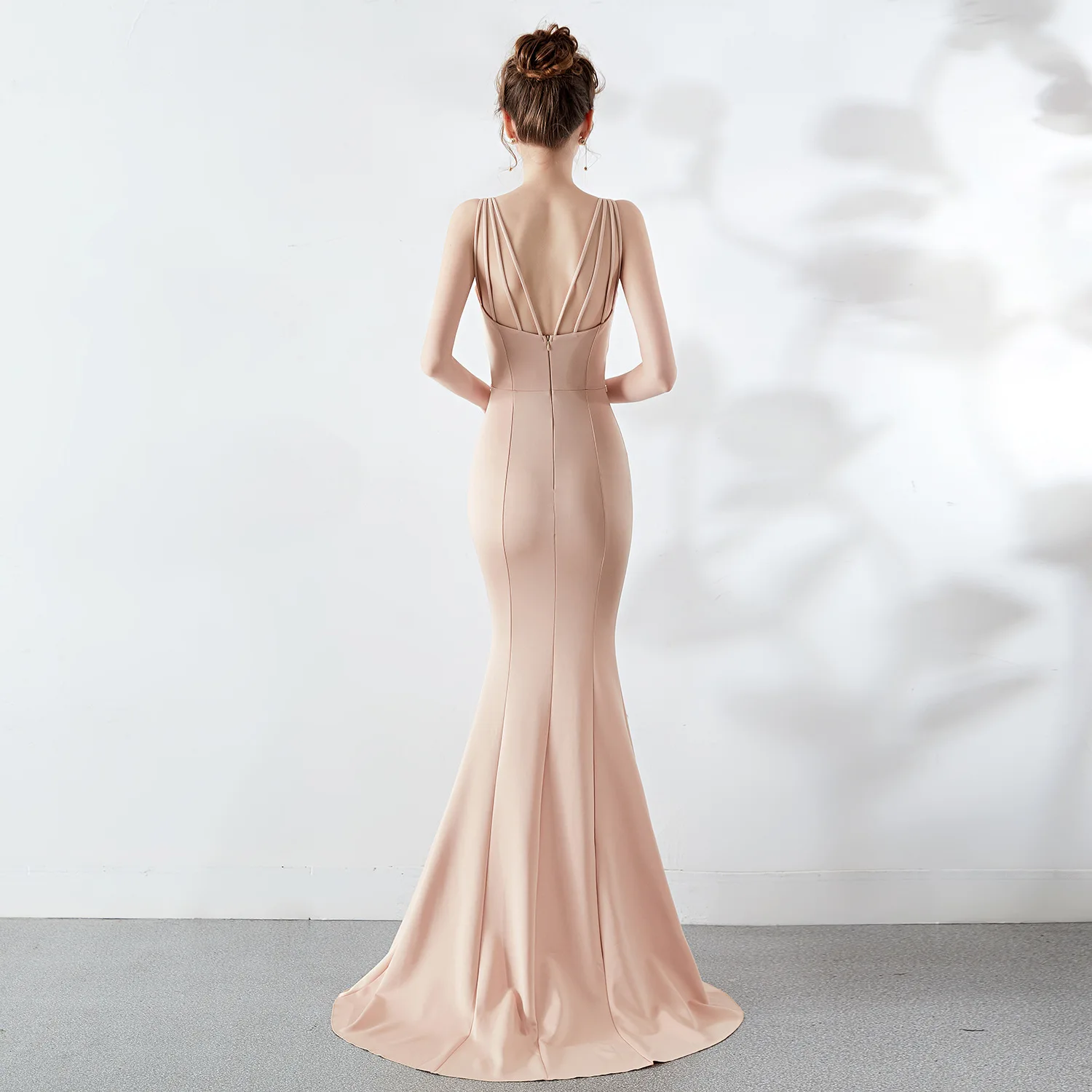 Простой дизайн шифоновое вечернее платье с разрезом спереди, вечернее платье русалки для женщин, торжественное платье Estelyi Ruha