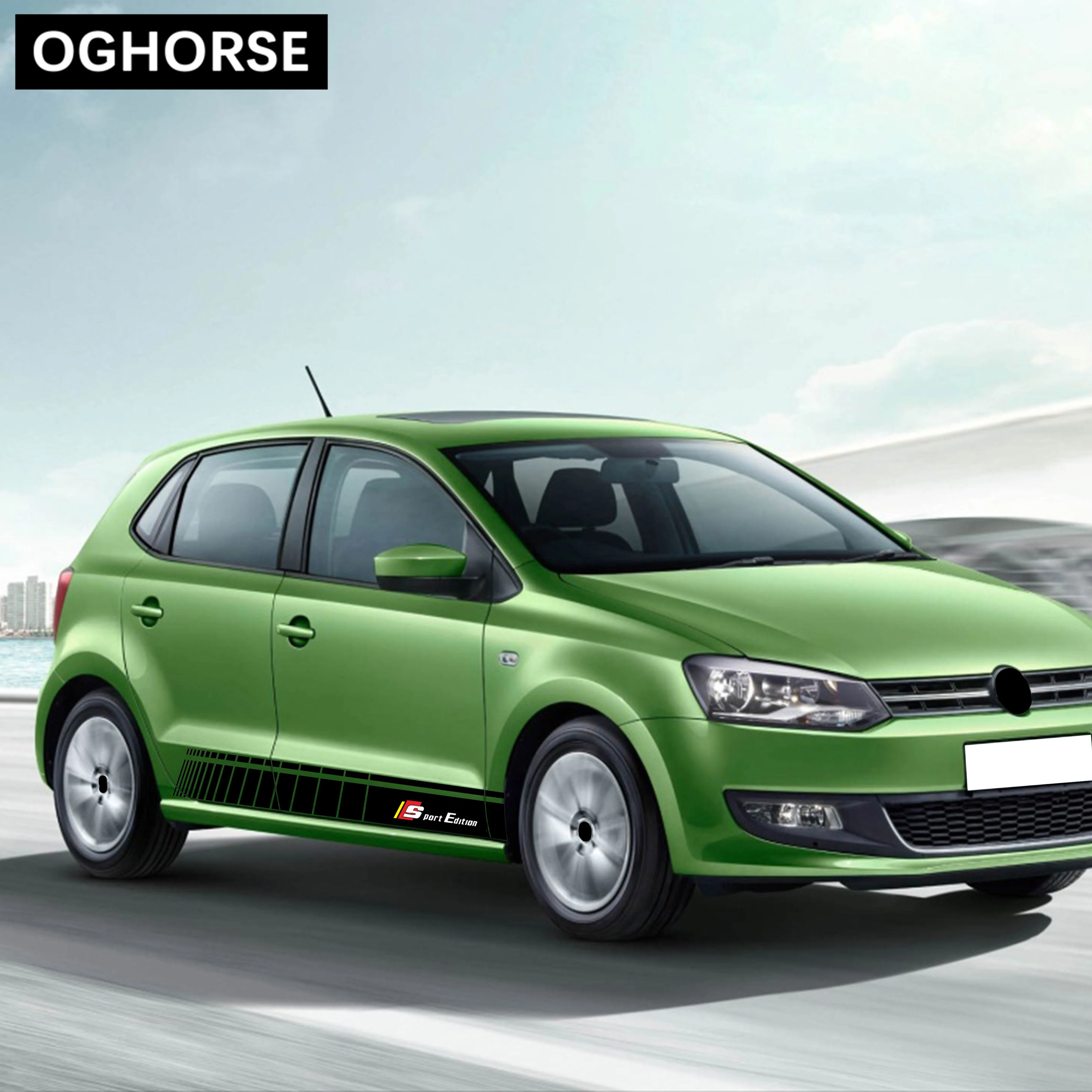 2 шт. наклейки в полоску для автомобильной двери боковой полосы юбки Volkswagen VW Golf 5 6 7