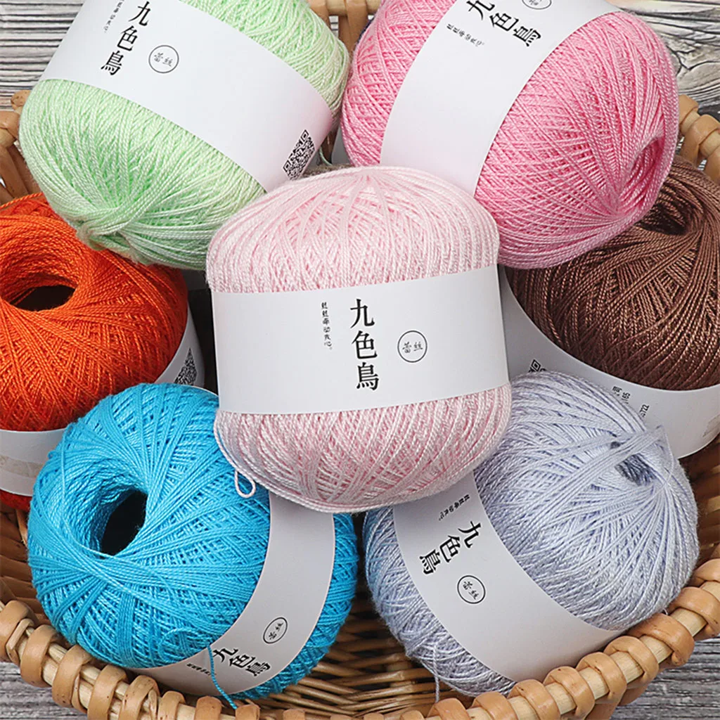 25 Colors Wool Group Knitting Yarn Lace Thread Diy Woven Cotton Fine Crochet 8th yarn haakgaren katoen | Дом и сад