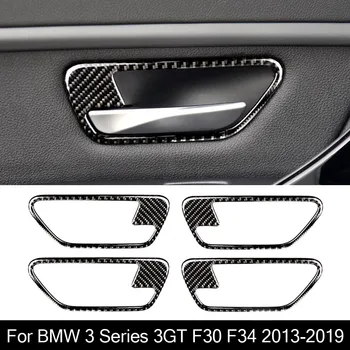 

For BMW 3 Series 3GT F30 F34 2013-2019 Real Carbon Fiber Car Interior Door Handle Cover Trim Door Bowl Stickers Car Accessories