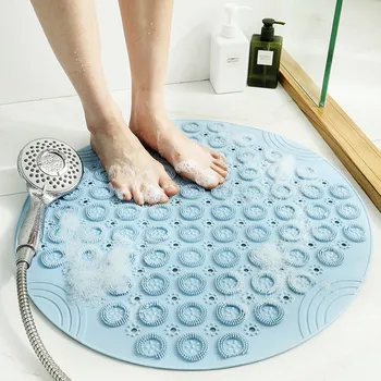 

mental Protection Pvc Round Bathroom Mat Non-slip Bathing Artifact Rubbing Back Massage Mat Bath Suction Cup Non-slip Mat