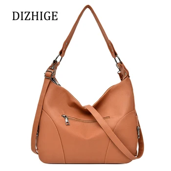 

2019 Designer Brown Shoulder Bag Women Leather Handbags High Quality Crossbody Hobos Bag Ladies Large Tote Bag Sac A Main Femme