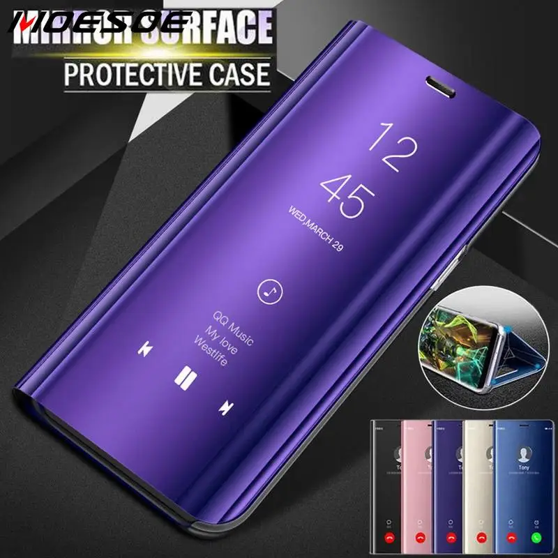 

MOESOE Smart Mirror Flip Phone Case For iphone 11 Pro Max Clear View Smart Mirror flip Case For iphone 11 2019 Plus Cover Capa