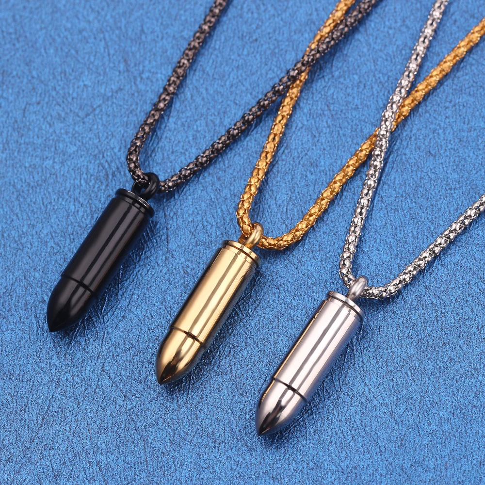 Для мужчин в готическом стиле винтажном открытый пуля ожерелье панк с подвеской