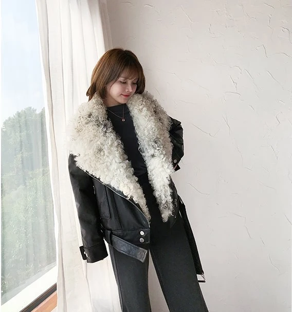 Pudi Женская куртка из натуральной кожи из натуральной шерсти пальто с мехом Зимние теплые пальто TX907
