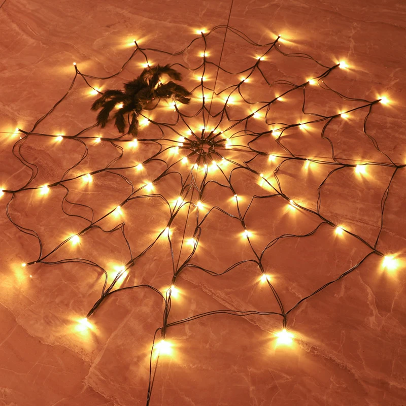 Decoração de Luz à Prova Festa em Casa Halloween String Aranha Web Atmosfera Lâmpada Dwaterproof Água Fontes Luz Led 4 à prova dwaterproof água fontes festa em casa