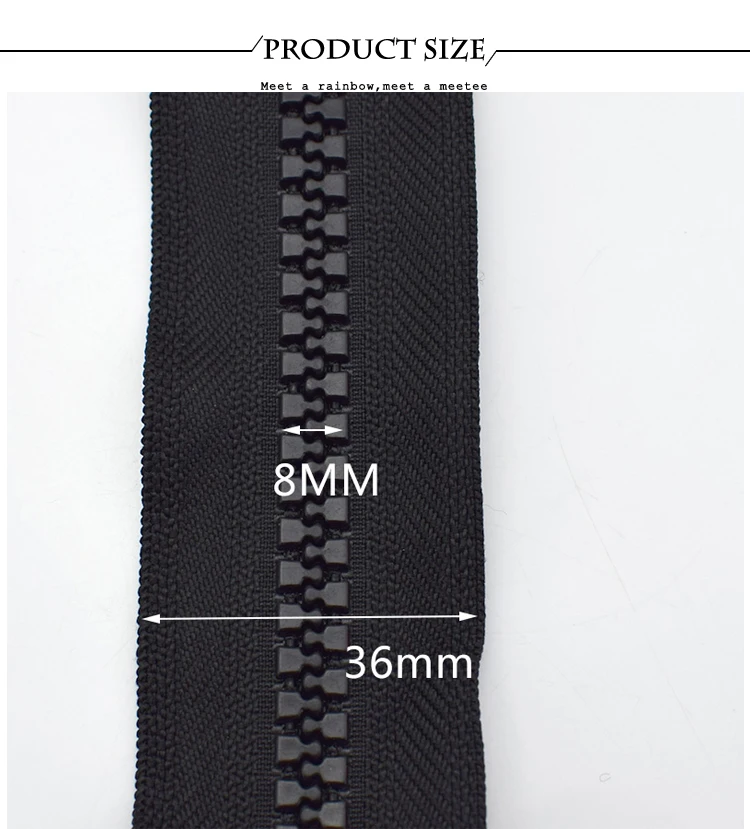 Meetee 2pcs 60-500cm 8# Double/Single Sliders Resin Zipper Open-End Auto Lock Zip DIY Down Jacket Tent Sewing Costume Accessory