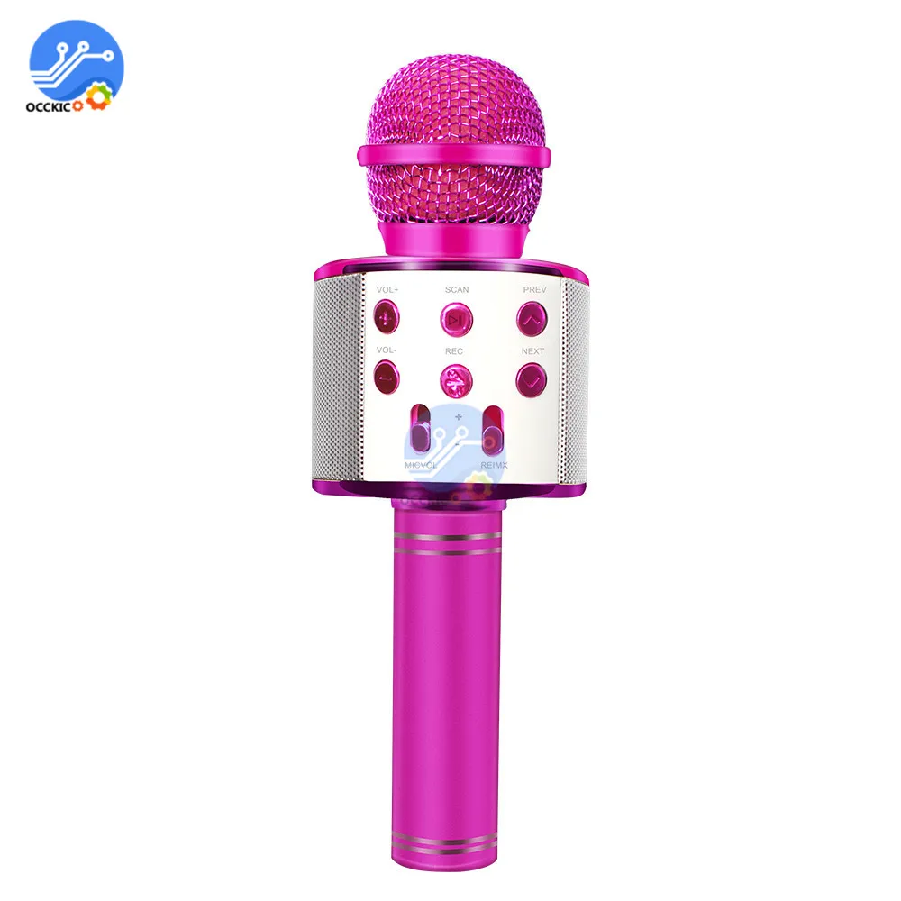 Purple Bluetooth беспроводной микрофон динамик профессиональный ручной караоке микрофон музыкальный плеер пение KTV Mic - Цвет: Purple