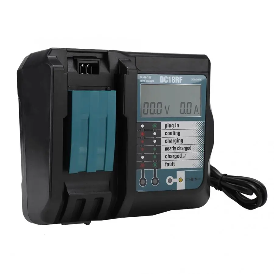 Литий-ионное зарядное устройство для Makita 14,4 V-18 V Встроенный умный ЖК-дисплей цифровой дисплей зарядное устройство