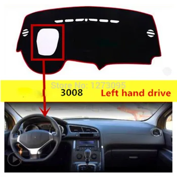 

For Peugeot 3008 Anti-UV Dashboard Cover Mats Non-Slip Dash Mat Dashmat Black Carpet Cover Car Accesssory
