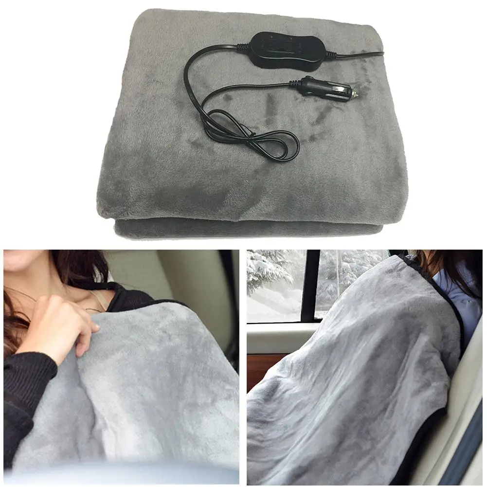 12V Car Truck Heated Blanket Electric Fleece Lattice Travel Heating Blanket Auto Electrical For Car Constant Temperature