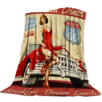 

Flannel Blanket for Bed Woman Car Poster Signage Throw Blanket Portable Soft Blanket Warm Sofa Bed Sheets