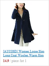JAYCOSIN women's Elegant woolen coat long winter double-breasted jacket business casual loose solid color coat lapel 2019 new