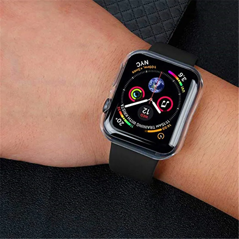 Мягкий ТПУ Высокий прозрачный чехол для Apple watch Series 4 44/40 мм тонкий бампер противоударный защитный чехол для iWatch 4 40 мм