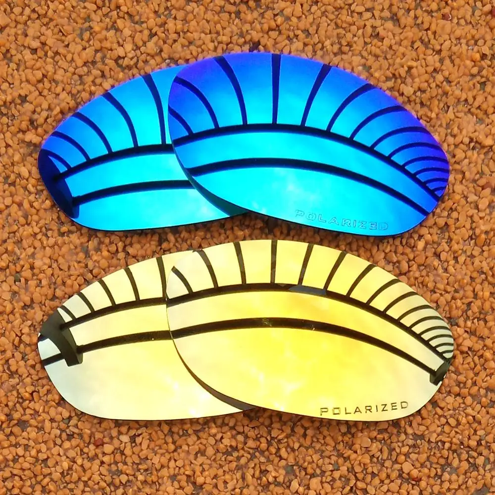 Lenti Di Ricambio Polarizzate Specchiate Blu Ghiaccio E Oro 24 Carati Per Telaio Monster Dog 100% Uva E Uvb