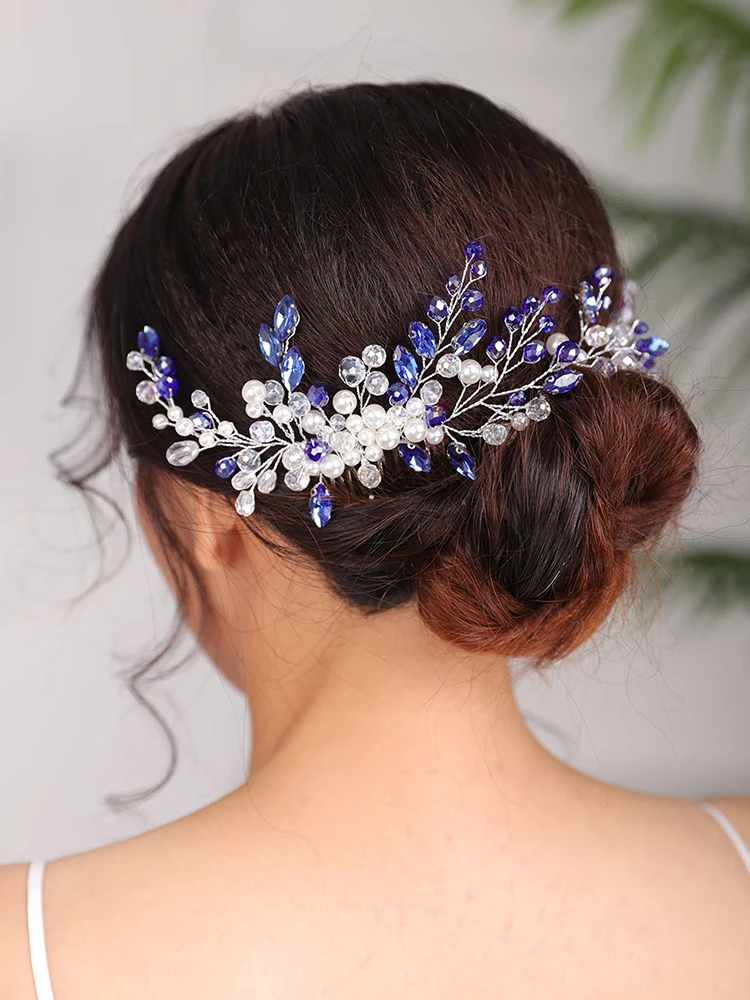 Wedding Headdress Rhinestones Hair comb Crystal Headwear Banquet party Prom Fascinators Bridal Hairpiece for women