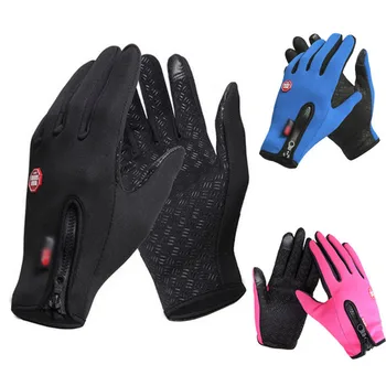 

Winter Explosions Riding Gloves Men And Women Fleece Windproof Warm Touch Screen Gloves Outdoor Climbing Ski Bike Zipper