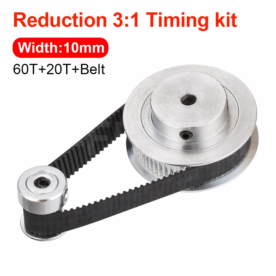 Timing Belt Pulley GT2 60teeth 20teeth Reduction 3:1/1:3 3D printer accessories belt width 6mm 10mm Bore 5&8&10mm.