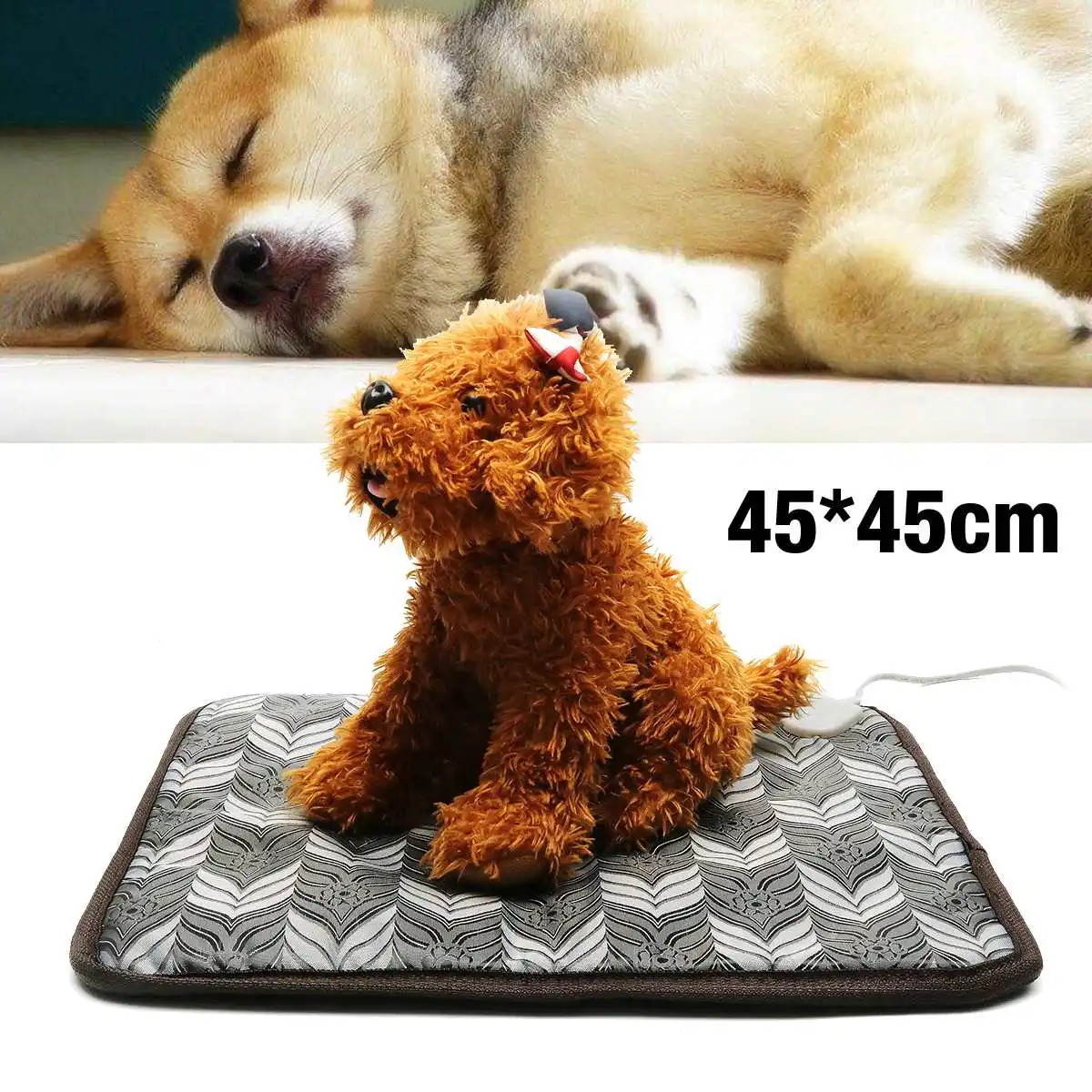 

220V 50Hz 20W 45x45cm Waterproof Pet Electric Pad Blanket Heating Dog Beds/Mats Pet Mats