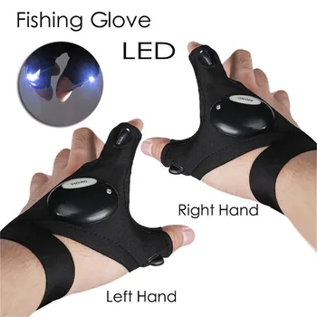 CHEAP PRICE ❤️ 1 Pcs LED Outdoor Flashlight Fishing Gloves Half-finger Gloves with Light Lighting Night Fishing Wild Camping Left Right Hand - discount item 20% OFF Sports & Entertainment