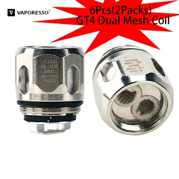

Original 6Pcs Vaporesso GT4 Dual Mesh Coil Vape 0.15ohm Electronic Cigarette Atomizer Core For NRG Tank NRG PE TANK