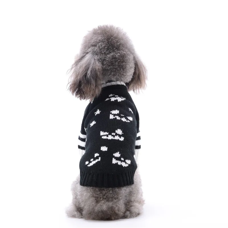 Черный зимний свитер для питомца, Рождественский Снежный Узор, одежда для собак, рождественские костюмы, зимняя теплая одежда для маленьких собак, таксы, чихуахуа