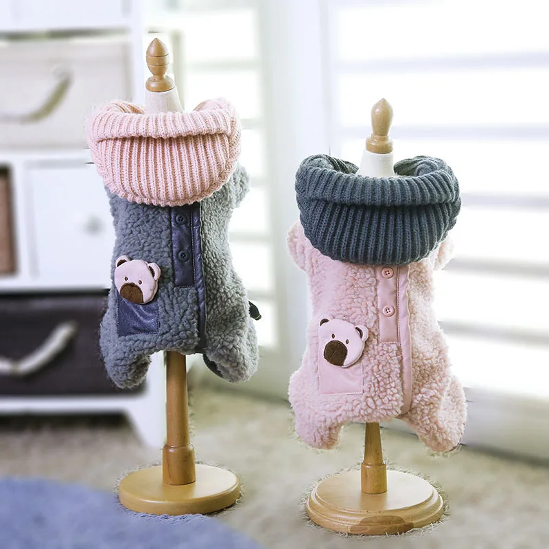 

2019 Autumn Winter Dog Clothes Hoodies Overalls for Dogs Fall Pet Clothes Jumpsuit Cotton Thick Clothes For Small Medium Dogs