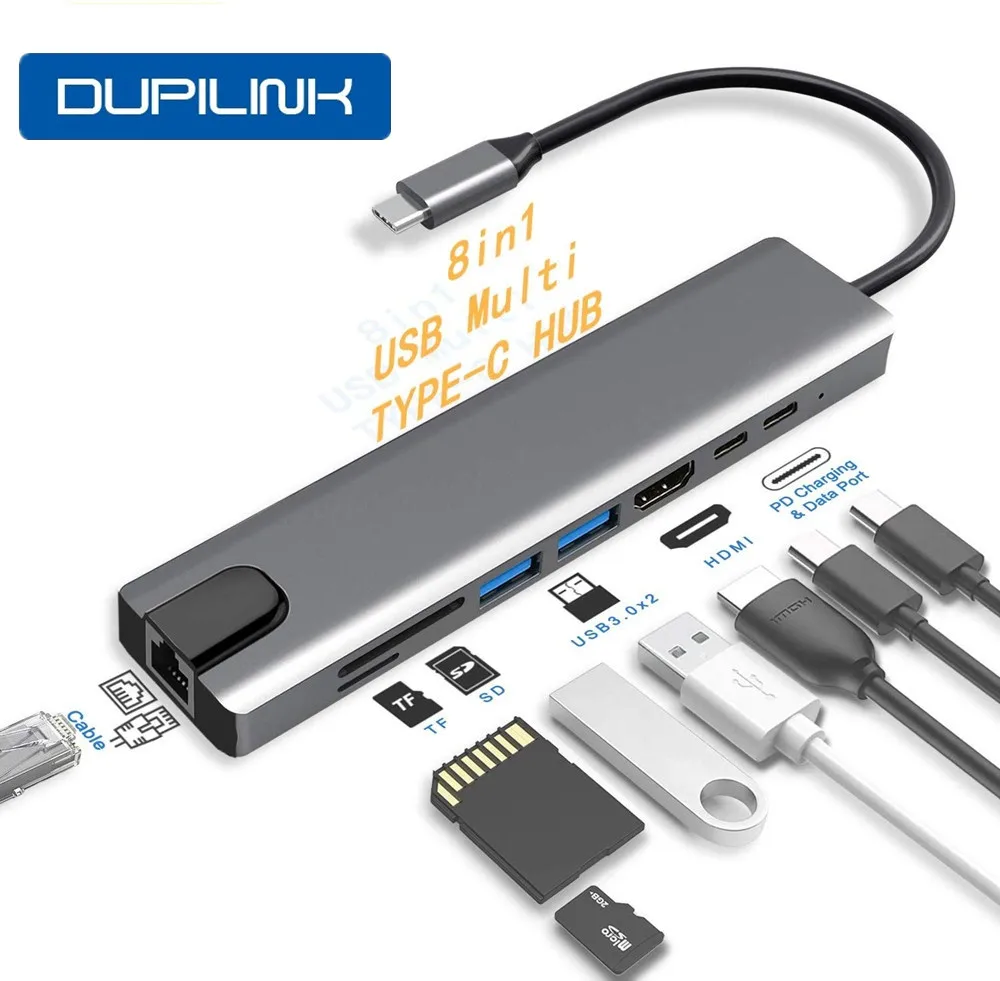 USB C концентратор Тип на HDMI 4K PD 5A 87W док-станция для Rj45 Lan 3 1 разветвитель USB-C
