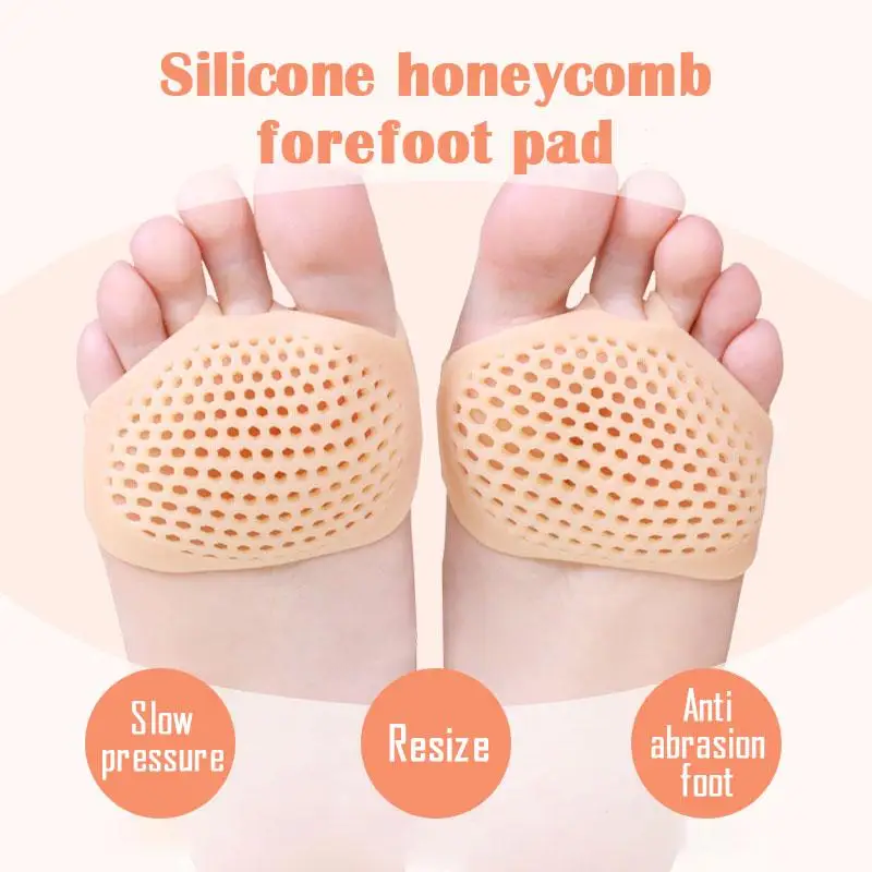 1Pair Silicone Honeycomb Forefoot Pad Non-slip Shoes High Heel Soft Insert Use Reusable Feet Protection Ladies Pain Relief New |