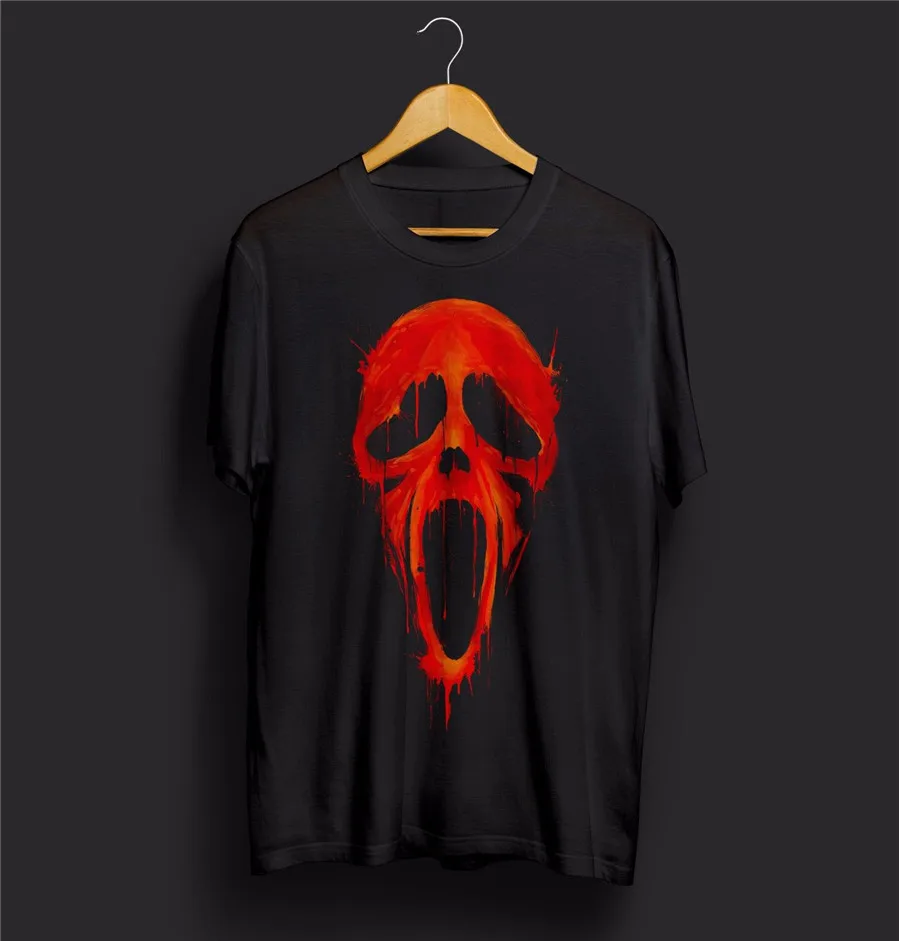 Scream Mask Halloween T Shirt Scary Movie Horror Face Funny Ghostface Ghost Dead For Youth Middle-Age The Old Tee | Мужская одежда