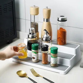 

Storage Rack Plastic Kitchen Utensils Accessories Multi-functional Double-layer Combination Retractable Cosmetics Organizer