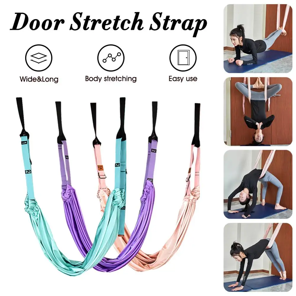 

Stretch Strap Elastic Yoga Band with Door Anchors Adjustable Stretching Backbend Assist for Waist, Leg, Back