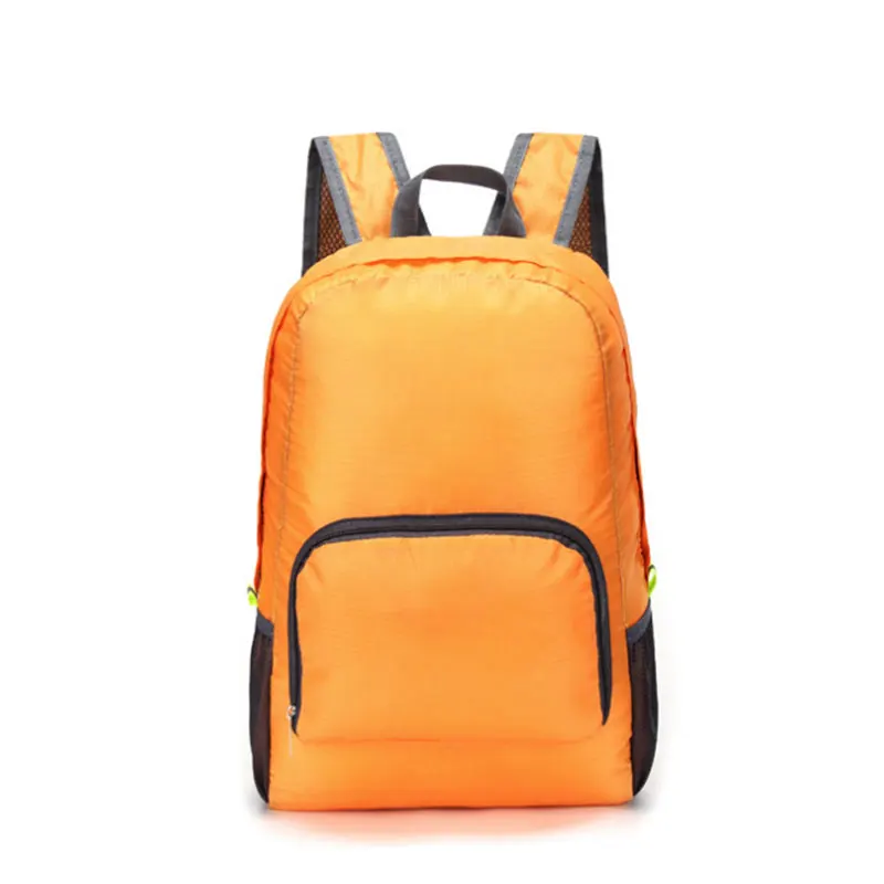 orange Outdoor Foldable Portable Zipper Travel Climbing Hiking Backpack Shoulder Bags - Цвет: orange