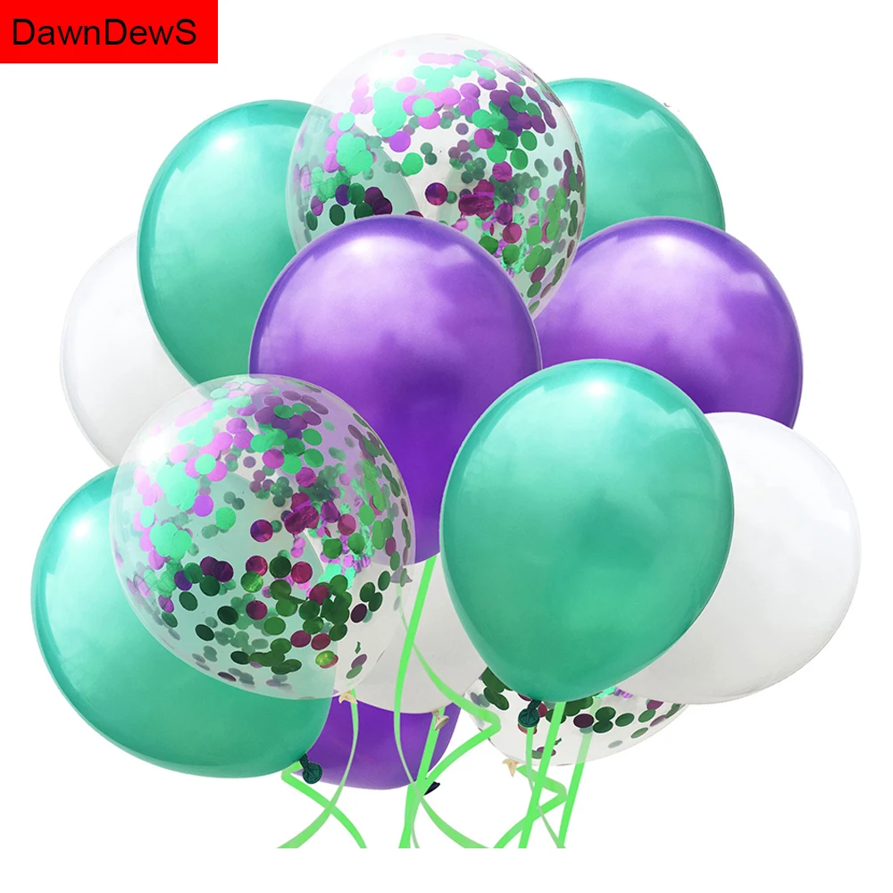 The Little Mermaid Latex Balloon Confetti Happy Birthday Party Decorations Kids 1st Oh Baby Shower Girl Wedding Baloons Air | Дом и сад