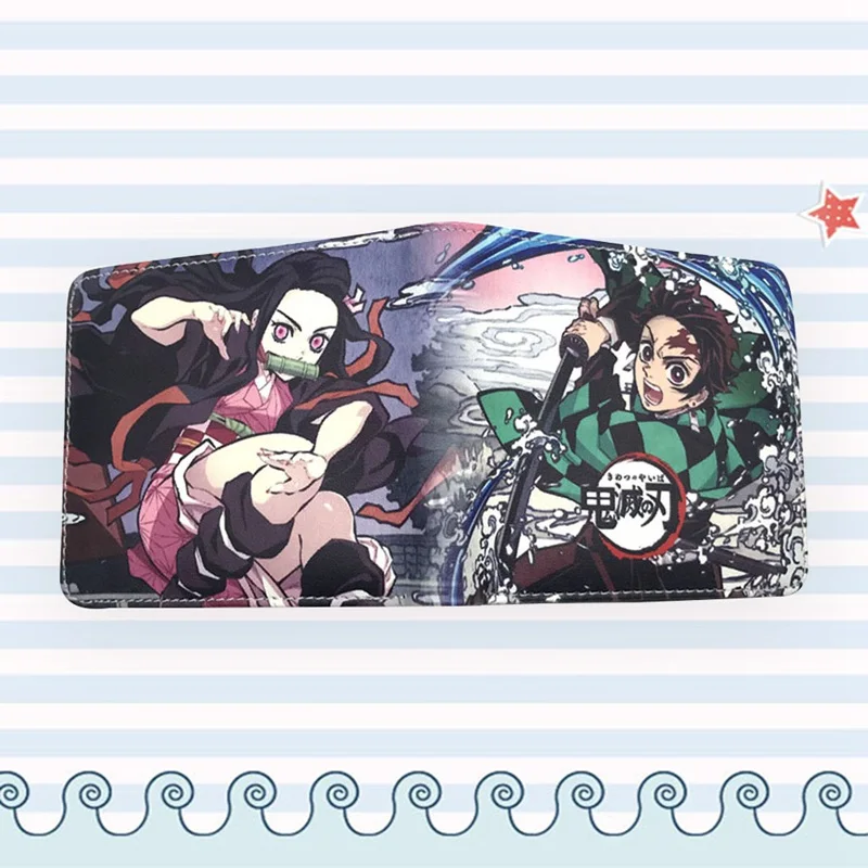 Demon Slayer: Kimetsu no Yaiba Kamado Tanjirou Hashibira Inosuke Кошелек кожаный pu двойной складной кошелек подарочный Кошелек для монет