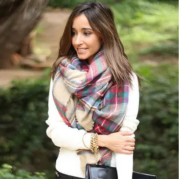 

Original single-plaid generous scarf lady autumn and winter oversized shawl scarf