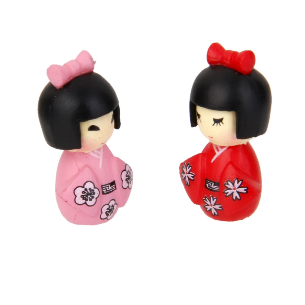 10Pcs Miniature Girl in Kimono Fairy Garden Moss Micro Landscape Bonsai Decor Craft