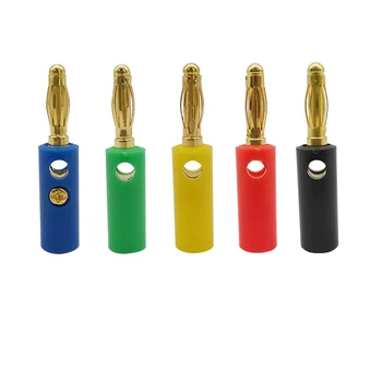 

10/5pcs Gold Plated 4mm Banana Plug Audio Speaker Screw Banana Male Plugs Adapter 4mm Banana Wire Cable Connector