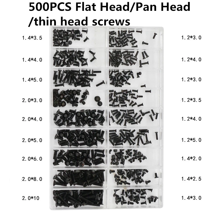 500 шт. Мини Винт DIY Набор 18 типов с помощью для ремонта ноутбука компьютера винт Крепеж Набор