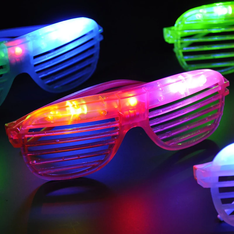 Случайный цвет Хэллоуин Рождество Горячая мигающие светящиеся игрушечные очки Детский Забавный светодиодный головной убор игрушки