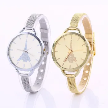 

Silver bracelet on the new aliexpress hot style women watch creative tower watch with fine strap womens watch Alloy