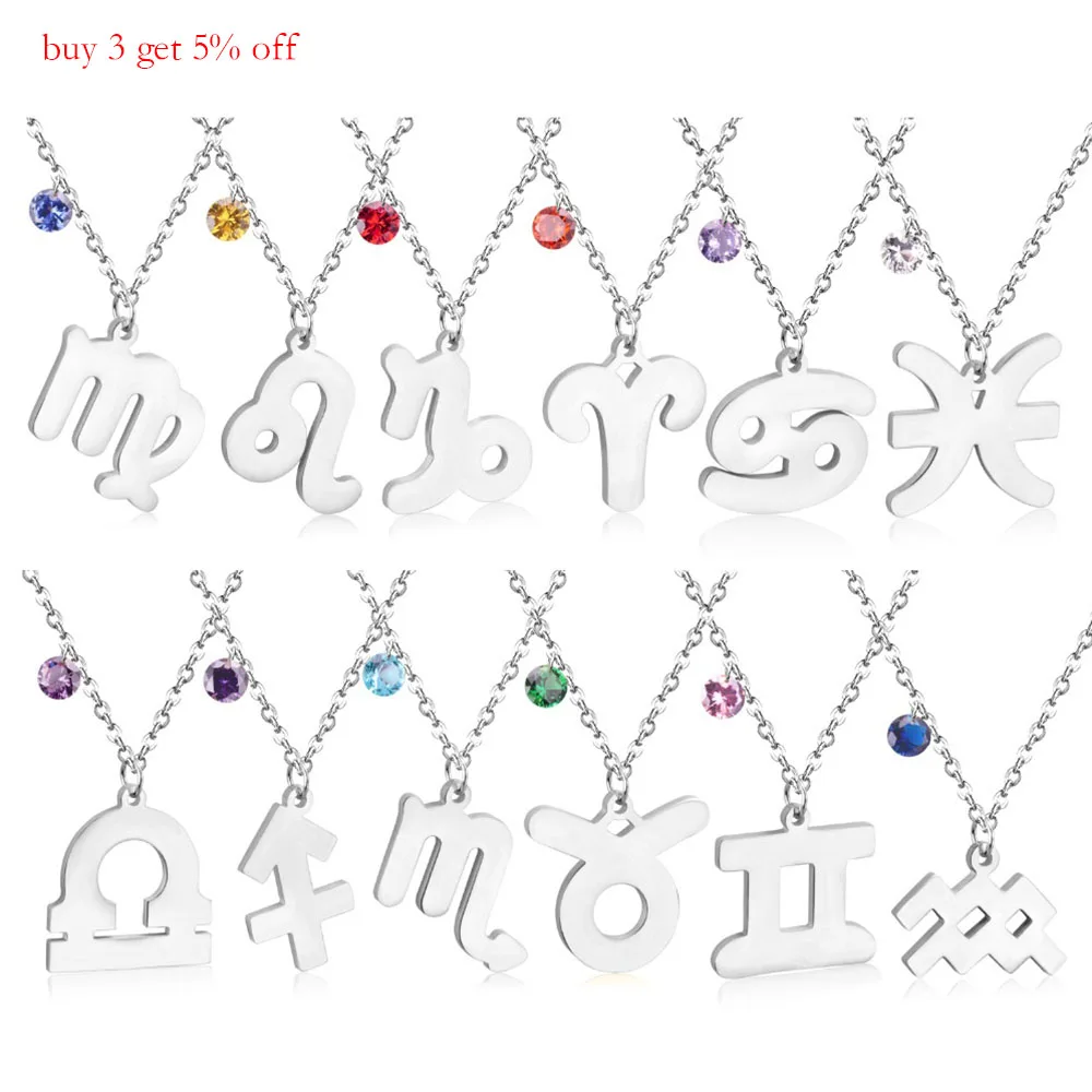 LUXUKISSKIDS 12 шт./лот 316L ожерелье из нержавеющей стали с цирконием высокого качества