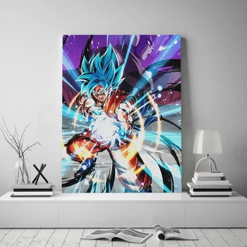 

Goku Poster Wall Stickers Living Room Decor Wallpaper Oil Painting Dragon Ball Anime Canvas Paints Christmas Decoration Murals