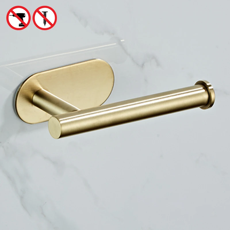 Brushed Gold Bathroom Hardware Set - Robe Hook, Towel Bar, and Toilet Paper Holder
