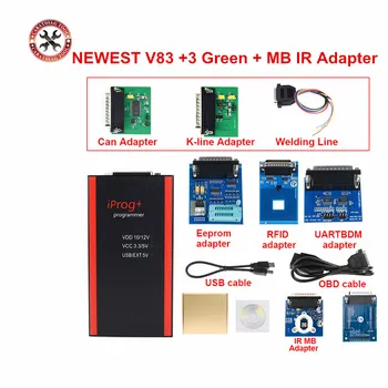 

Iprog+ Key Programmer Support IMMO + Mileage Correction + Airbag Reset Iprog Pro Till 2019 Replace Carprog with 7 adapters